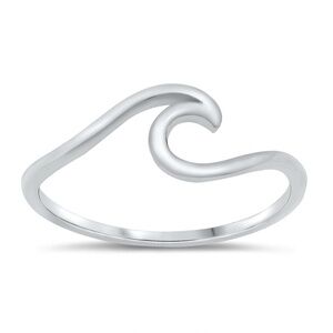 🌊 Sterling Silver Little Wave Ring – Sizes 5 & 9